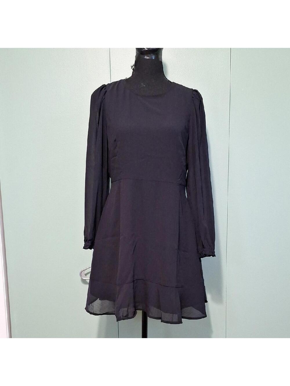 Nwt J. Crew Black Flowy Long Sleeve Dress Size 6p